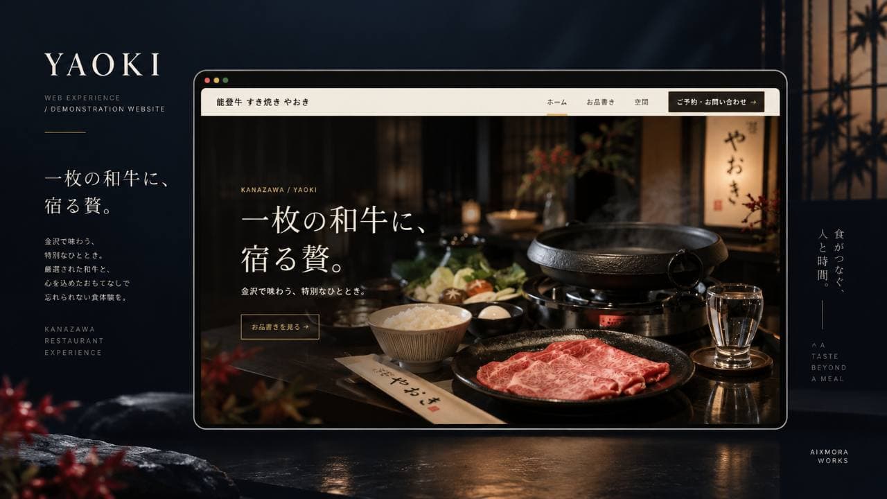 YAOKI Web Experience Demoのポートフォリオビジュアル